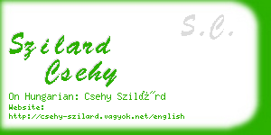 szilard csehy business card